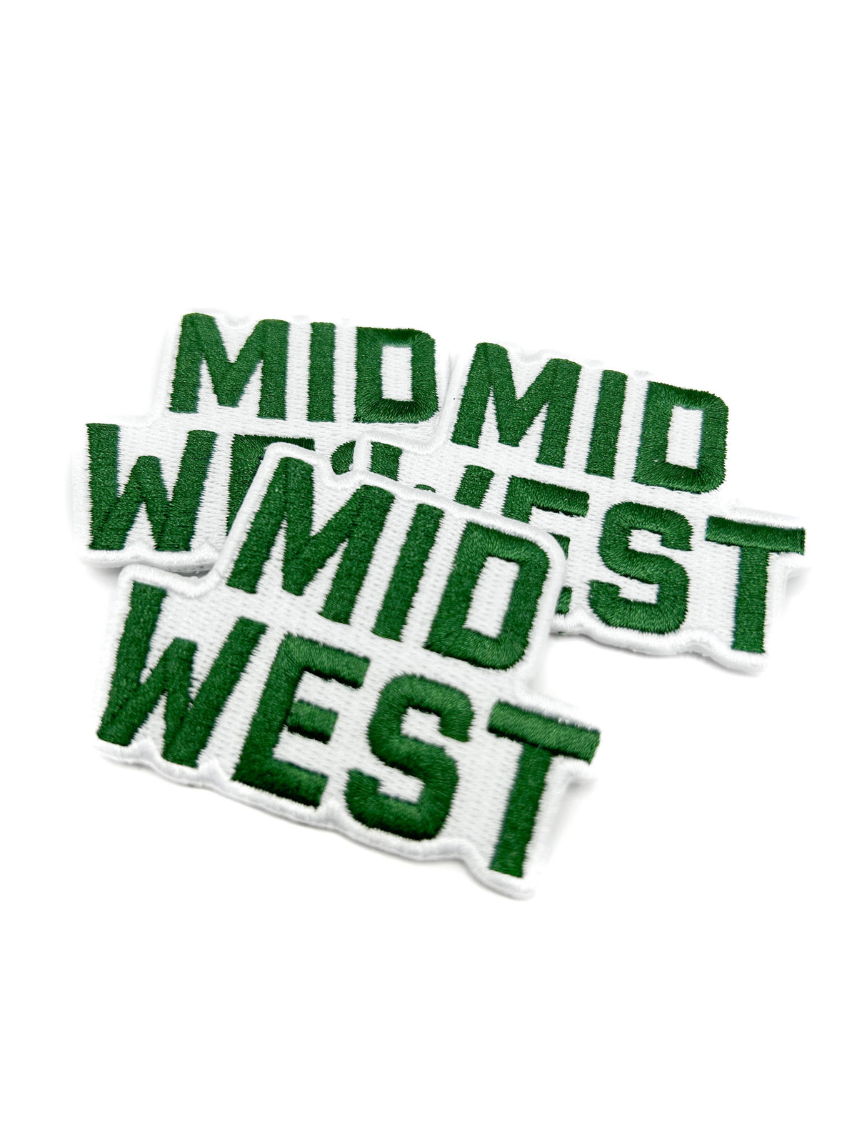 Midwest Embroidered Patch Green Text Patch Regional Pride