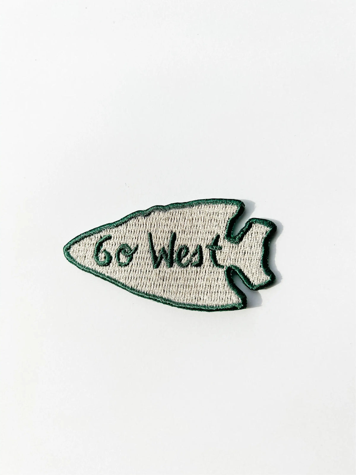 Go West Arrowhead Embroidered Iron On Patch