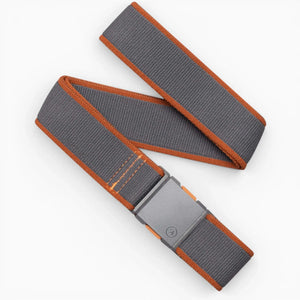 Arcade Belts Hardware Work Belt in gray with orange trim and a buckle.