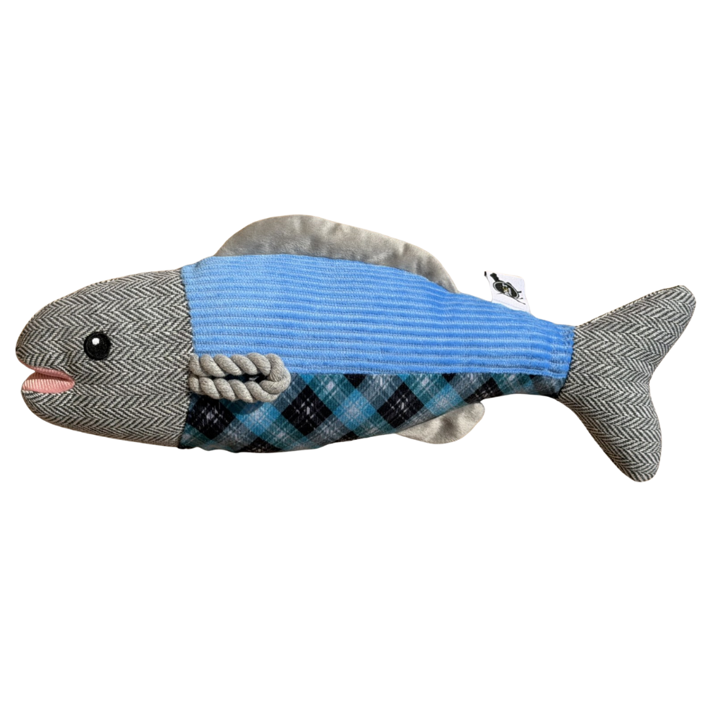 Plaid Fish Dog Toy