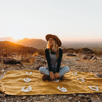 Handwoven Throw Blanket | Peace | Recycled