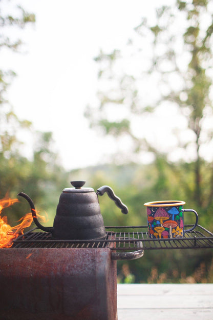 Enamel Coffee & Camp Mug | Midnight Mushroom | 16oz