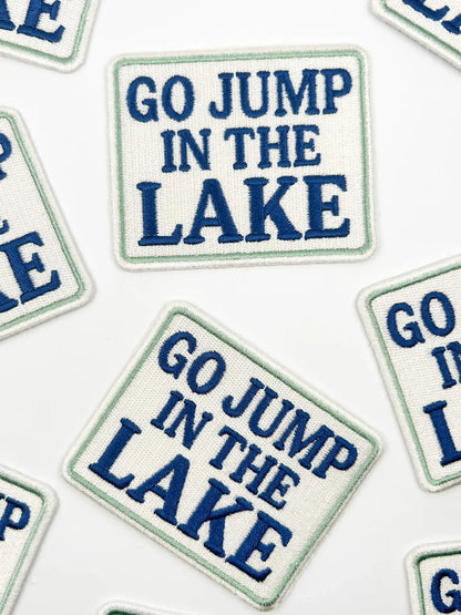 Go Jump in the Lake Patch – Embroidered Iron On Cabin Boat
