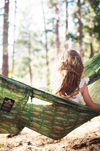 Double Hammock | Trout Print | Hanging Kit Sold Separate