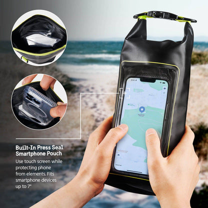 Pelican Marine Water Resistant 2L Dry Bag (Black/Yellow)