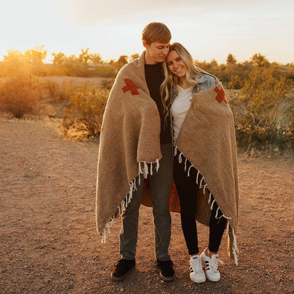 Handwoven Throw Blanket | Positive Vibrations | Recycled