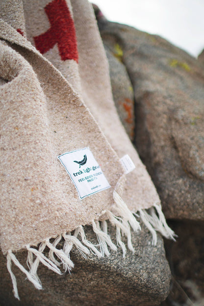 Handwoven Throw Blanket | Positive Vibrations | Recycled