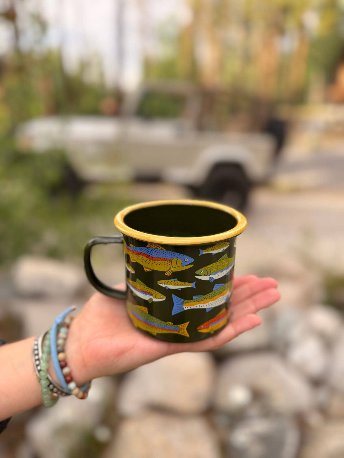 Enamel Coffee & Camp Mug | Trout | 16oz