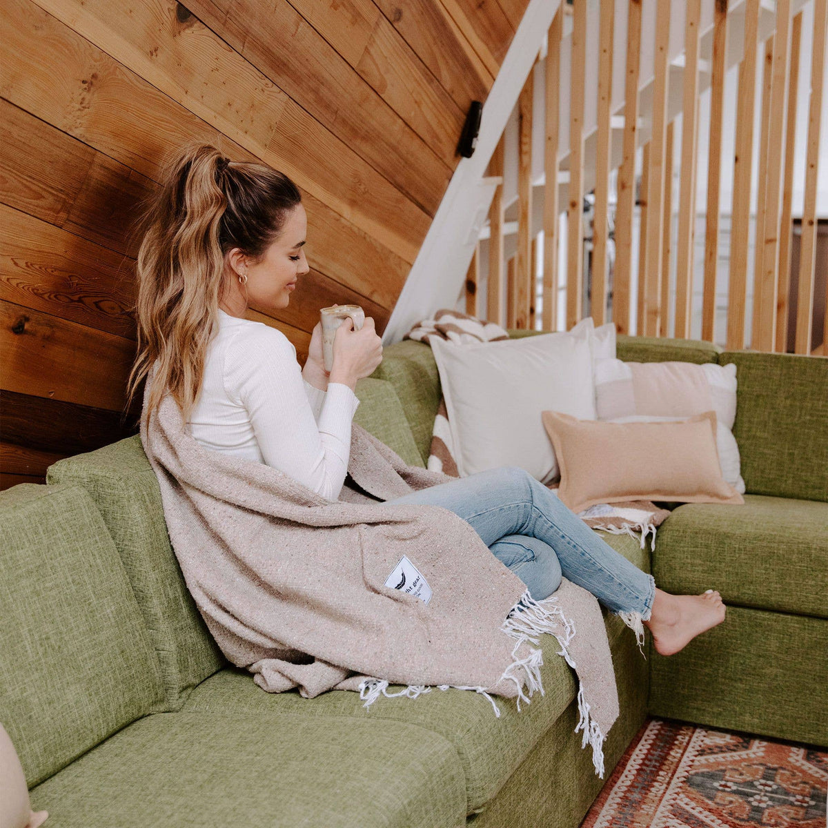Handwoven Throw Blanket | Huntington | Recycled