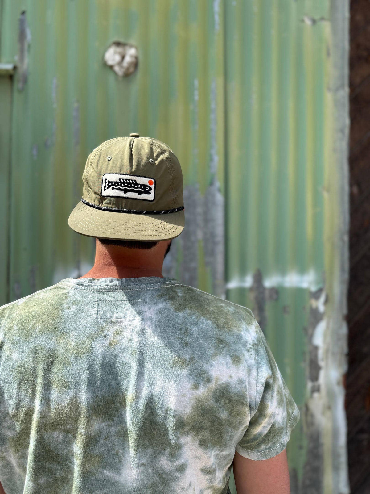 Nylon Snapback Hat | Trout | Olive Green