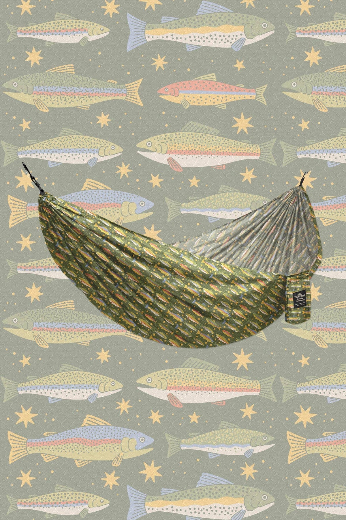Double Hammock | Trout Print | Hanging Kit Sold Separate