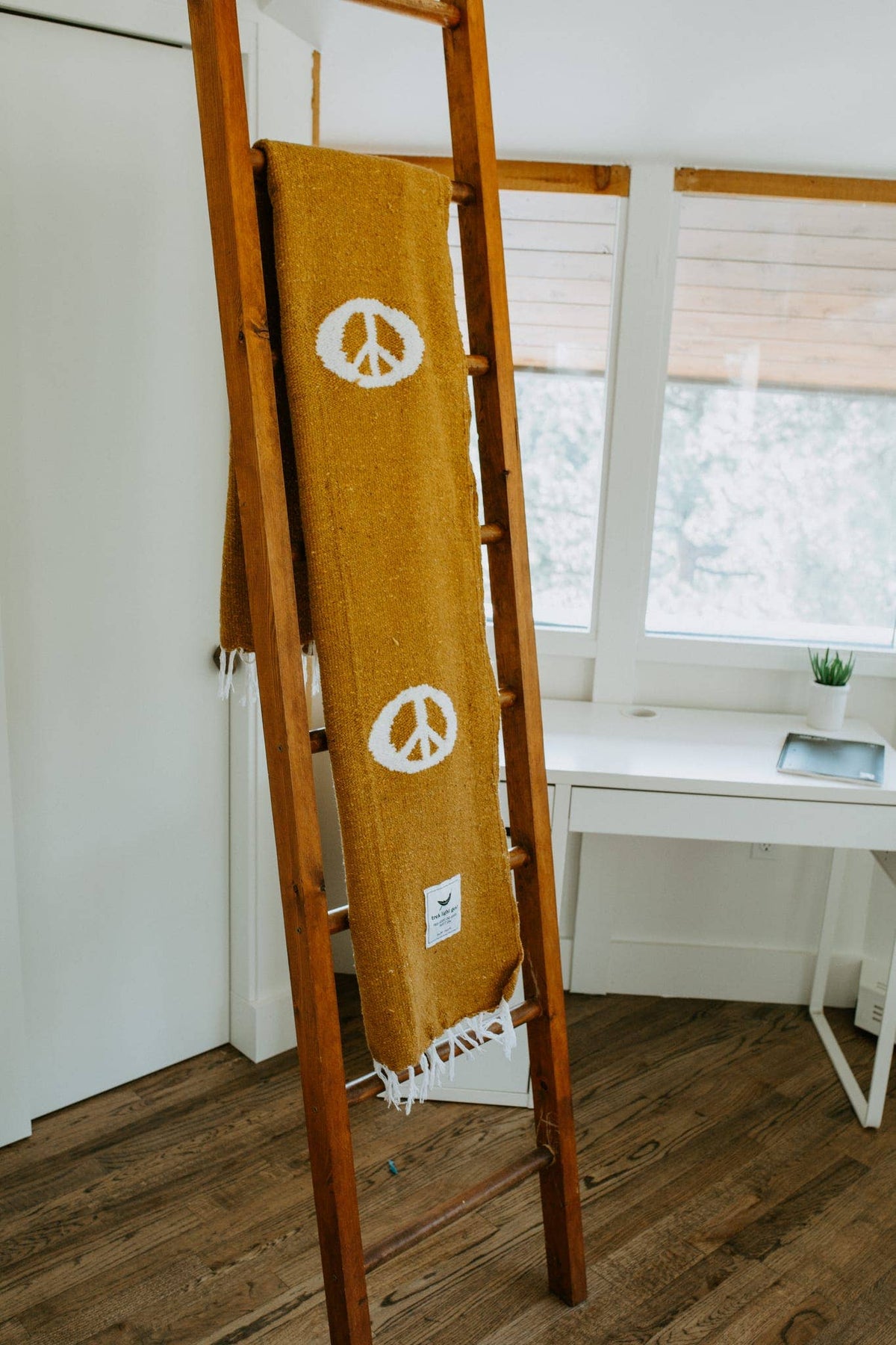Handwoven Throw Blanket | Peace | Recycled