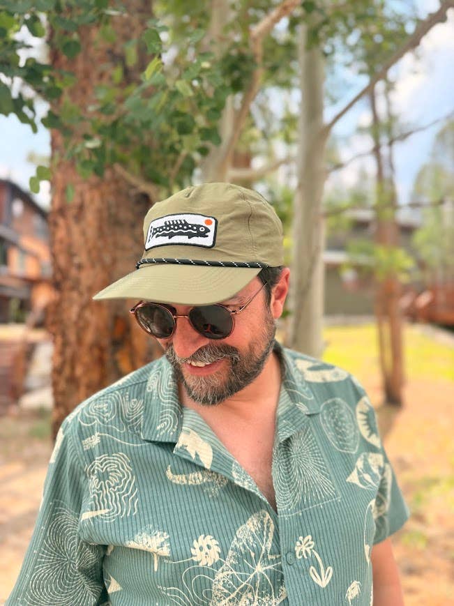 Nylon Snapback Hat | Trout | Olive Green