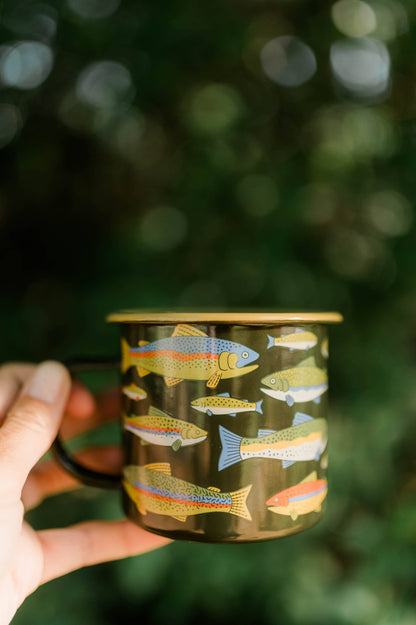 Enamel Coffee & Camp Mug | Trout | 16oz