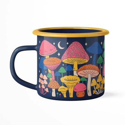Enamel Coffee & Camp Mug | Midnight Mushroom | 16oz