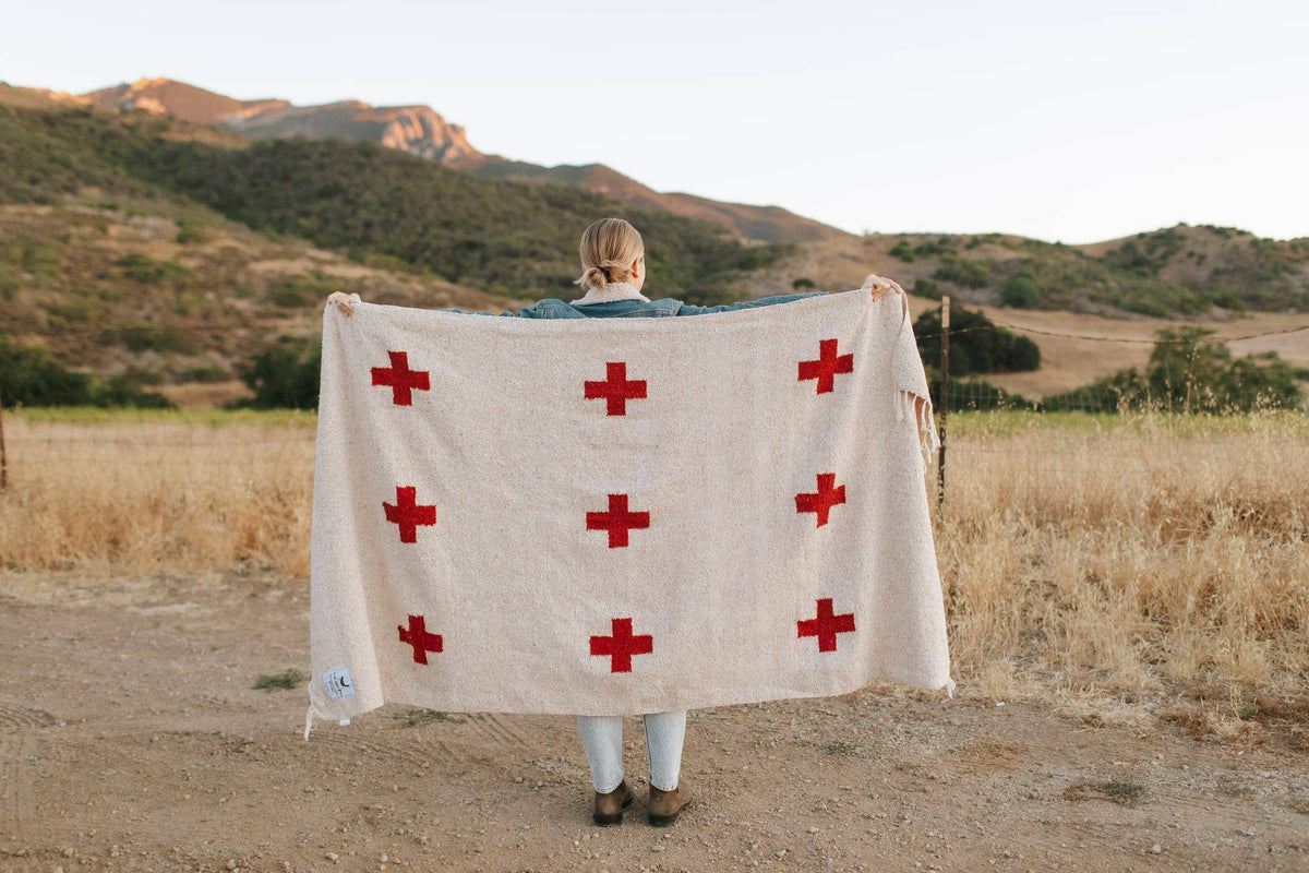 Handwoven Throw Blanket | Positive Vibrations | Recycled