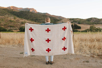 Handwoven Throw Blanket | Positive Vibrations | Recycled