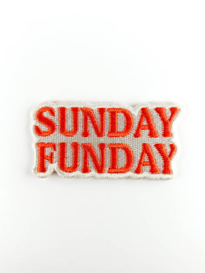 Sunday Funday Embroidered Patch Retro Iron On Patch for Hats