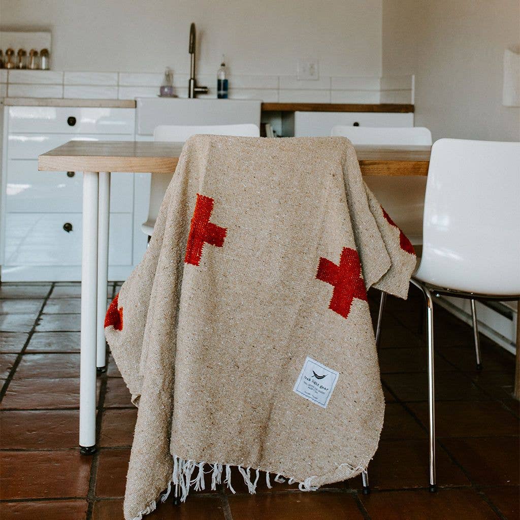 Handwoven Throw Blanket | Positive Vibrations | Recycled