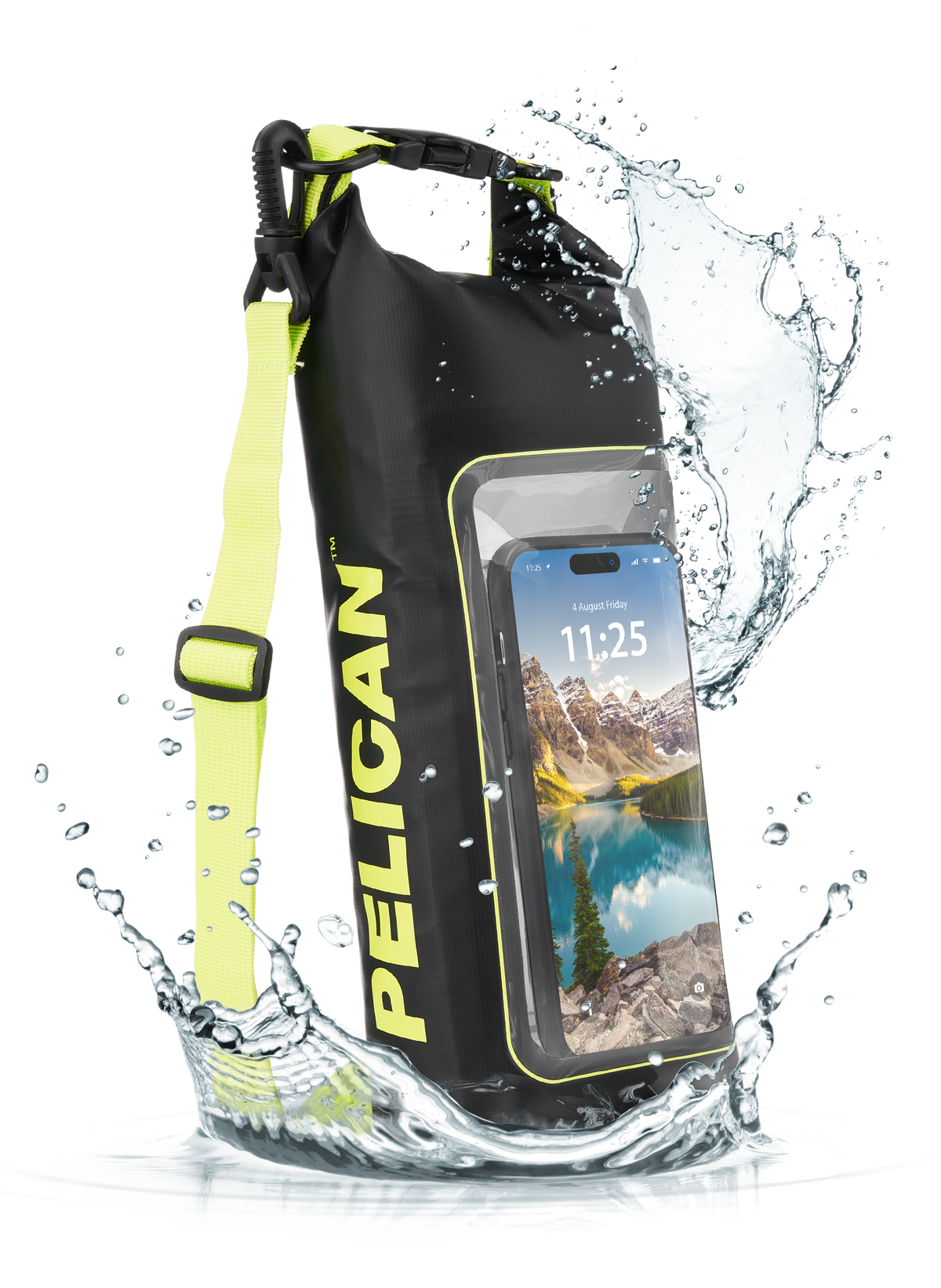 Pelican Marine Water Resistant 2L Dry Bag (Black/Yellow)