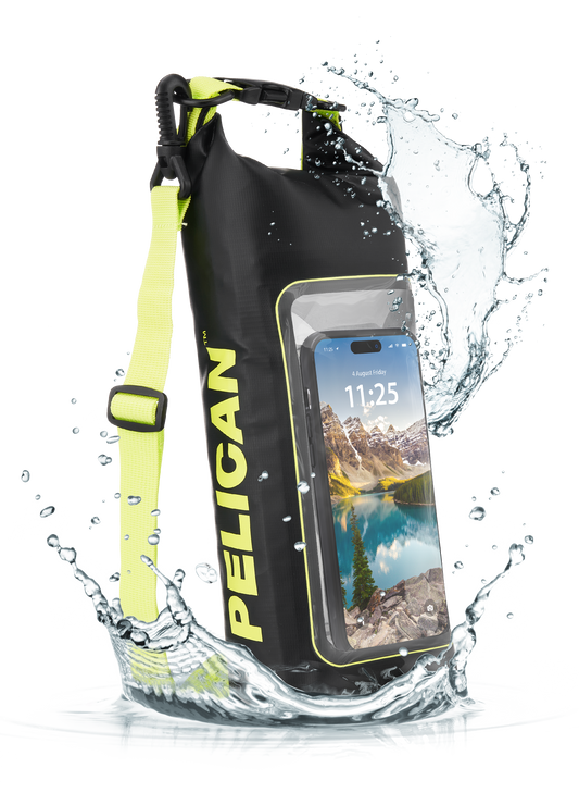 Pelican Marine Water Resistant 2L Dry Bag (Black/Yellow)