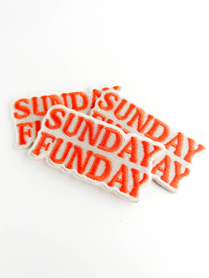 Sunday Funday Embroidered Patch Retro Iron On Patch for Hats