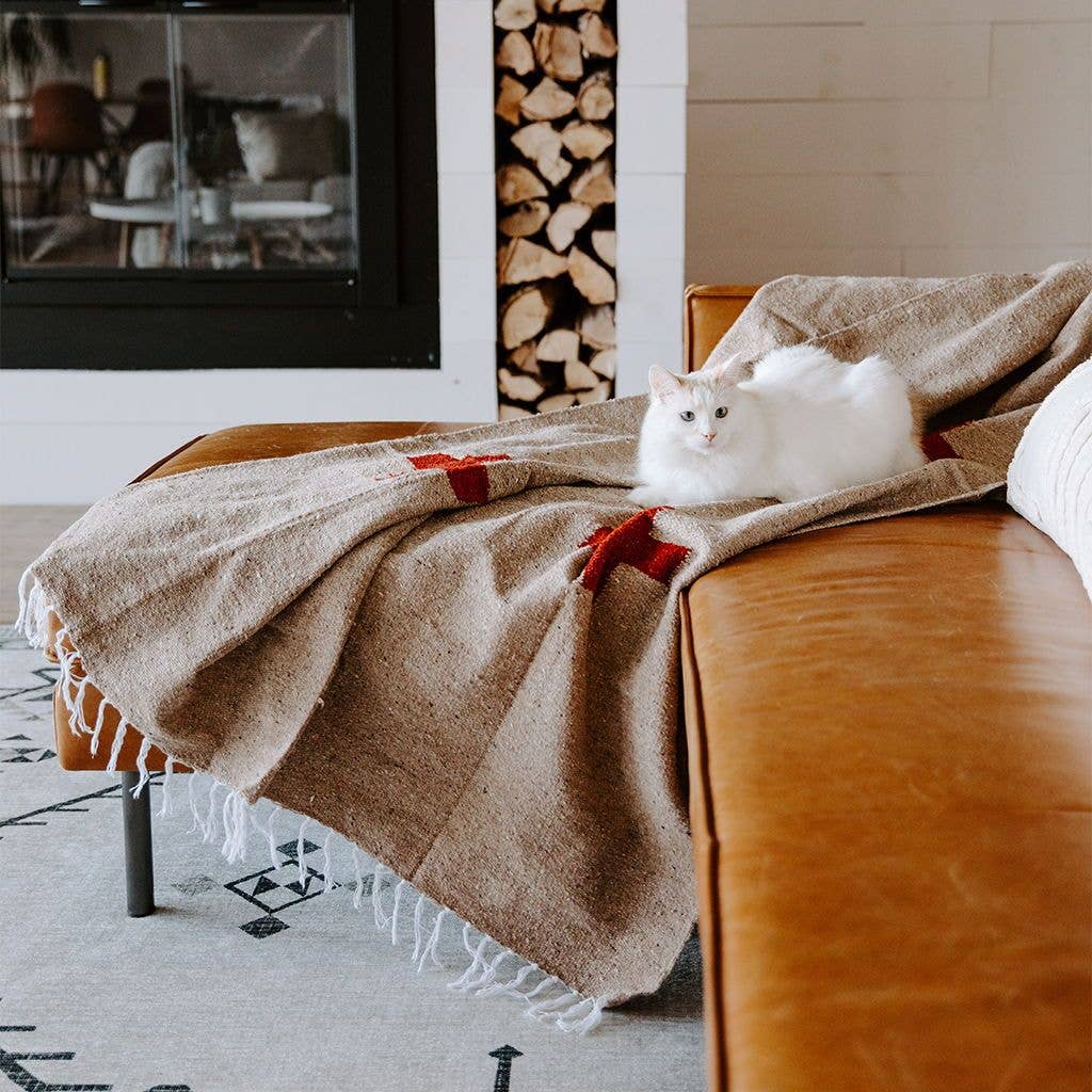 Handwoven Throw Blanket | Positive Vibrations | Recycled