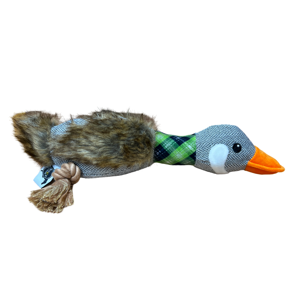 Plaid Duck Dog Toy