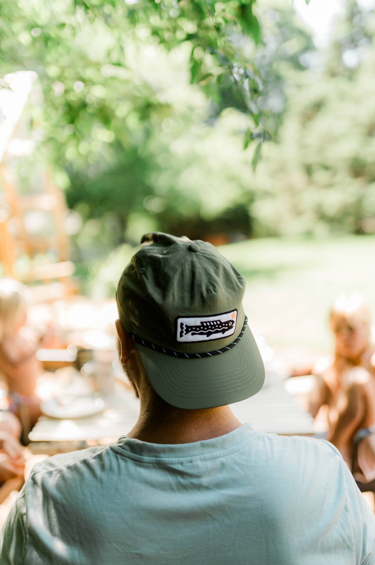 Nylon Snapback Hat | Trout | Olive Green