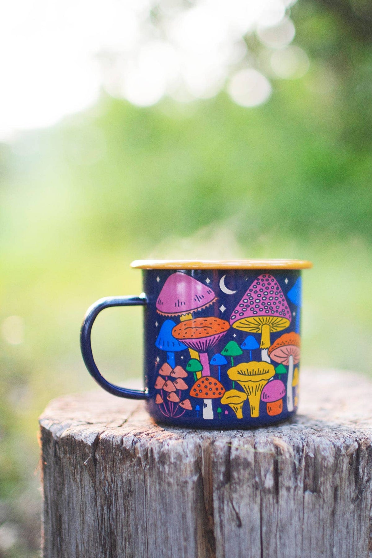 Enamel Coffee & Camp Mug | Midnight Mushroom | 16oz