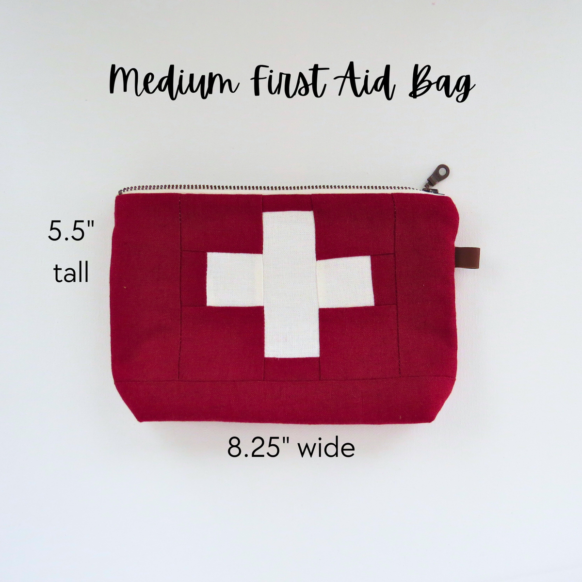 Medium BROWN First Aid Bag • Emergency Kit Zipper Pouch