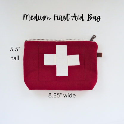 Medium BROWN First Aid Bag • Emergency Kit Zipper Pouch