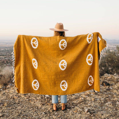 Handwoven Throw Blanket | Peace | Recycled