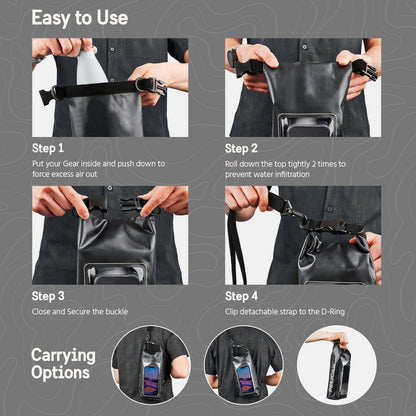 Pelican Marine Waterproof 5L Dry Bag (Stealth Black)