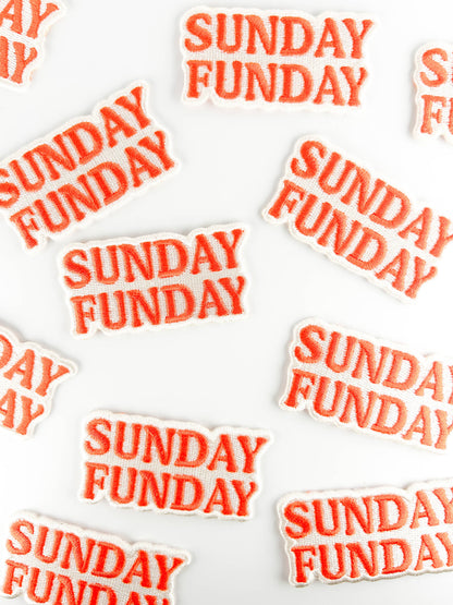 Sunday Funday Embroidered Patch Retro Iron On Patch for Hats
