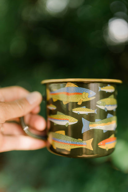 Enamel Coffee & Camp Mug | Trout | 16oz