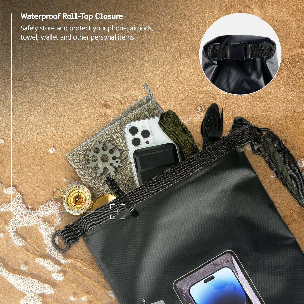 Pelican Marine Waterproof 5L Dry Bag (Stealth Black)
