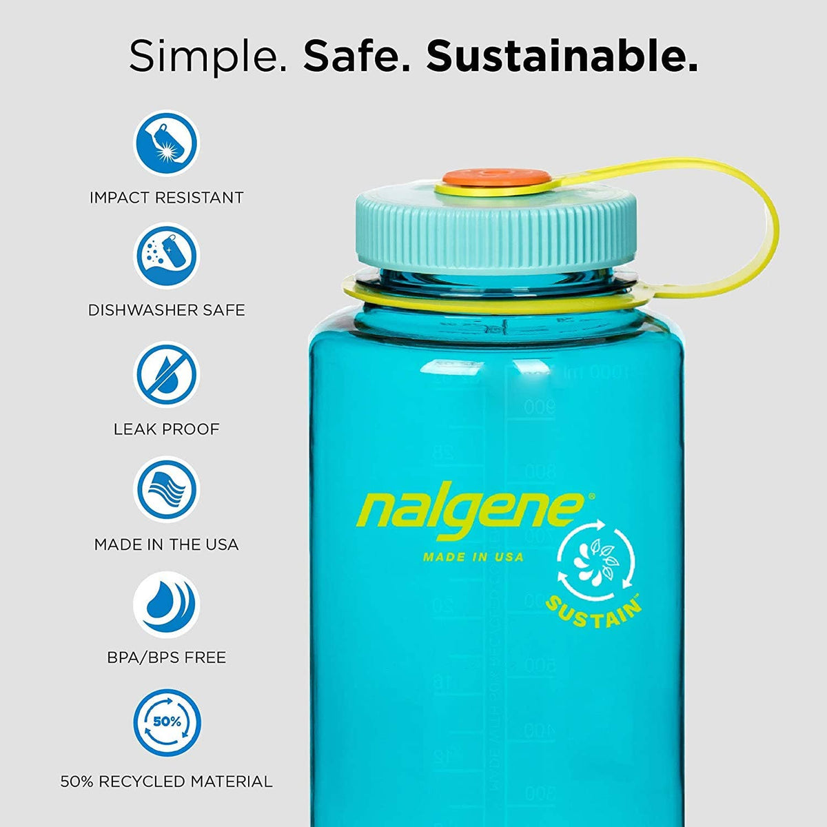 Nalgene 32oz Wide Mouth Sustain Bottle - 50% Recycled
