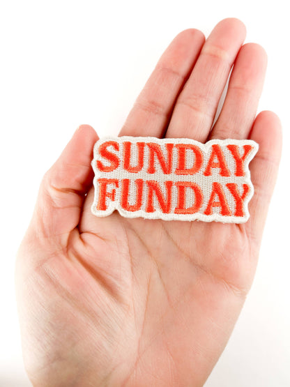 Sunday Funday Embroidered Patch Retro Iron On Patch for Hats