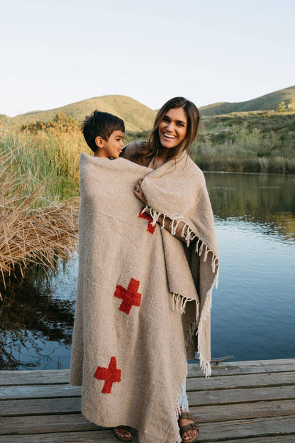 Handwoven Throw Blanket | Positive Vibrations | Recycled
