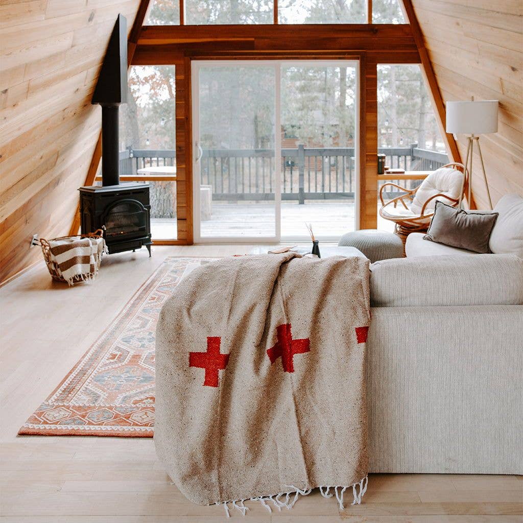 Handwoven Throw Blanket | Positive Vibrations | Recycled