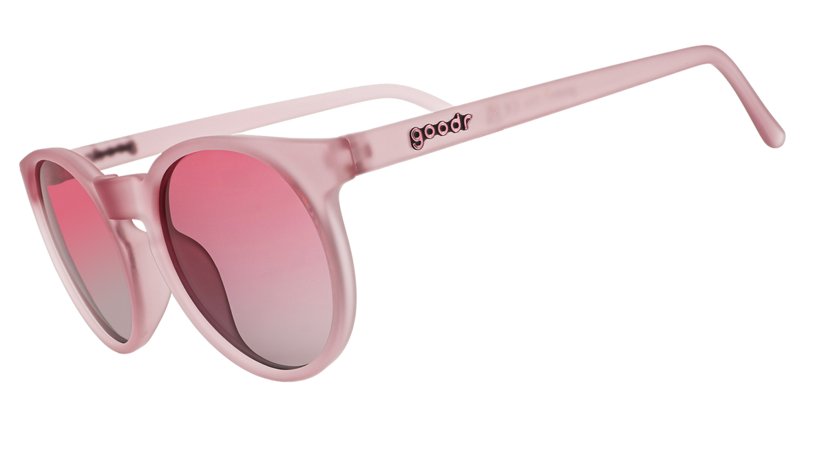 goodr Mauve Mood Board pink sunglasses feature a matte finish and pink mirrored lenses for a stylish look.