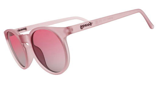 goodr Mauve Mood Board pink sunglasses feature a matte finish and pink mirrored lenses for a stylish look.