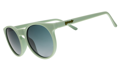 Light green goodr Incognito Plant Parent sunglasses with dark gradient lenses on a white background.