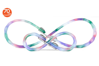 Colorful Infinity Tools 4-Pack | MODL, intertwined to form an infinity symbol with 70 LBS strength label.