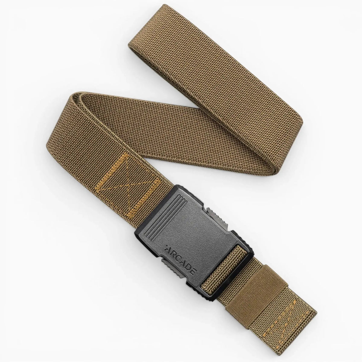 Arcade Belts Hardware Work Belt in brown, featuring a black buckle with 'ARCADE' logo, displayed on a white background.
