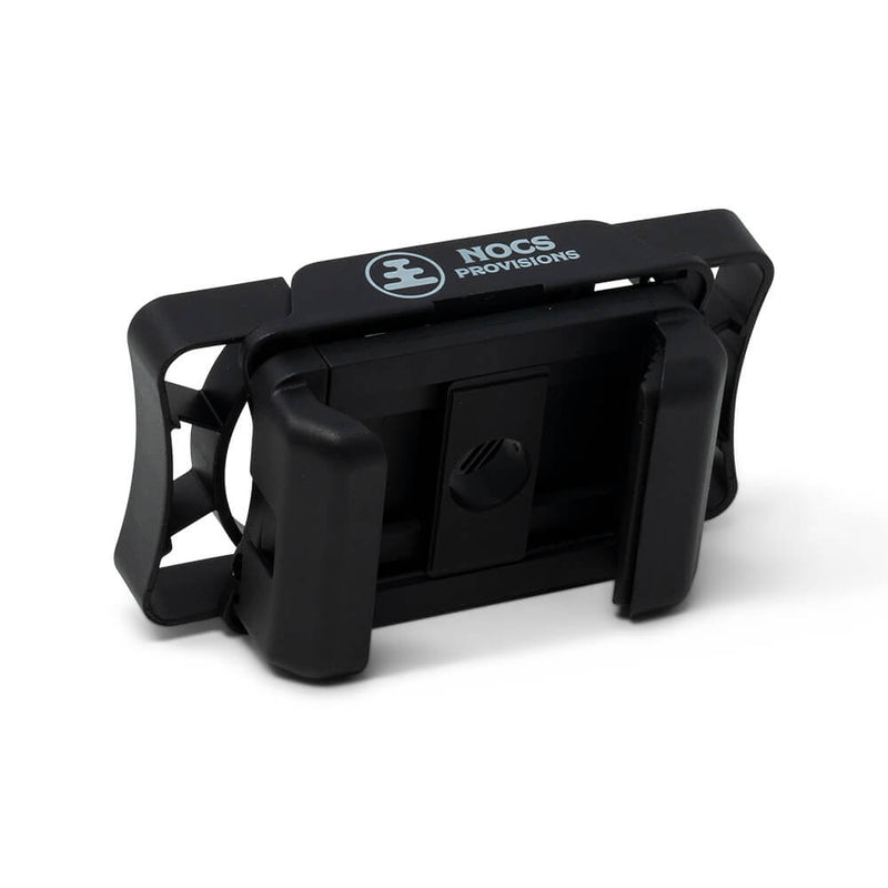 Black Nocs Provisions Photo Rig Smartphone Adapter with adjustable grip, shown on a white background.